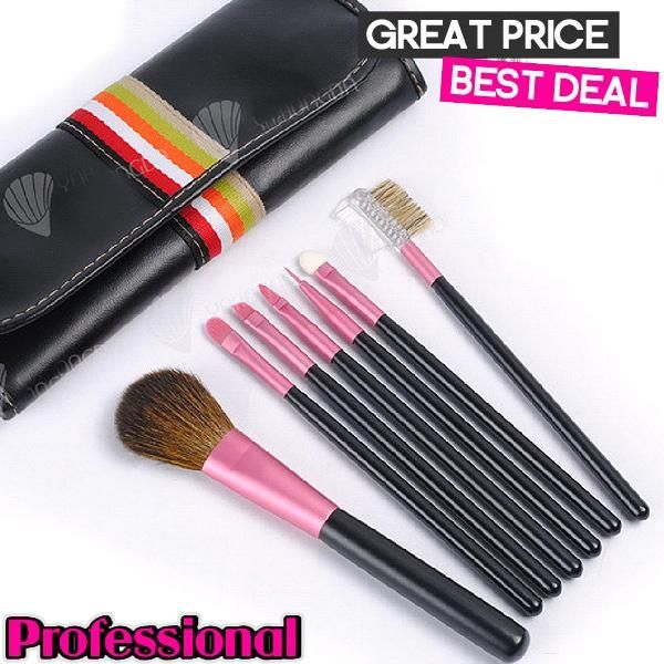 Kit de 7 Pinceis - Pink and Black